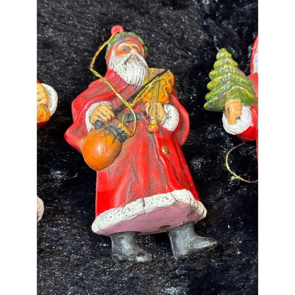 Vintage Santa Claus Christmas Ornaments Set Of 4 Figurines - Picture 4 of 10